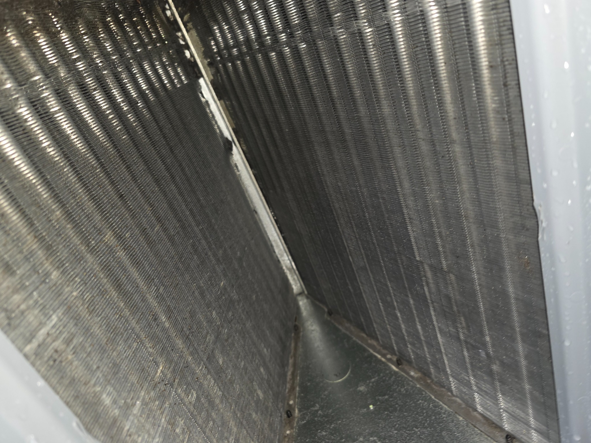 Clean evaporator coil after service