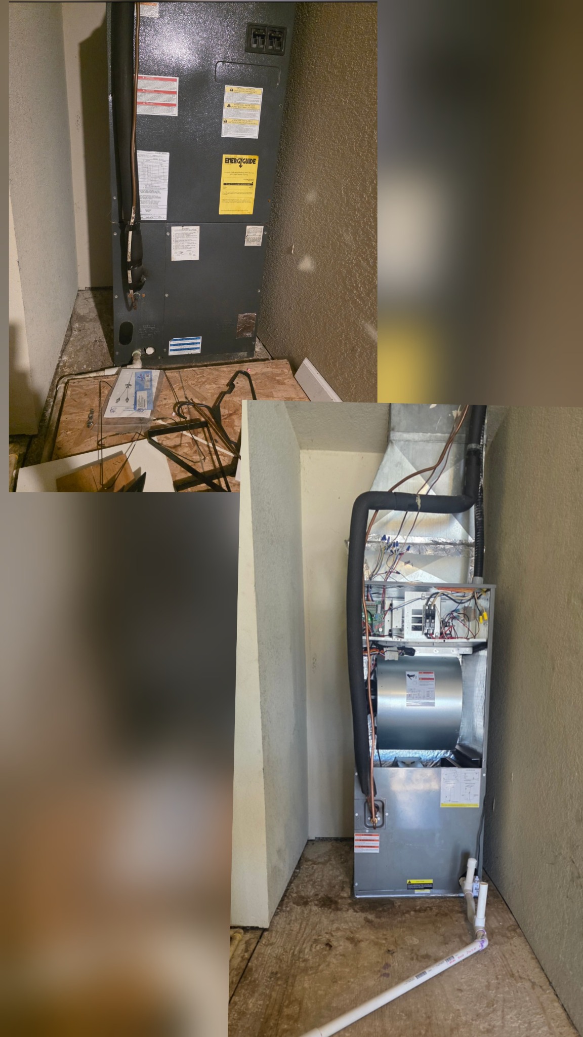 Air handler replacement and drain repair