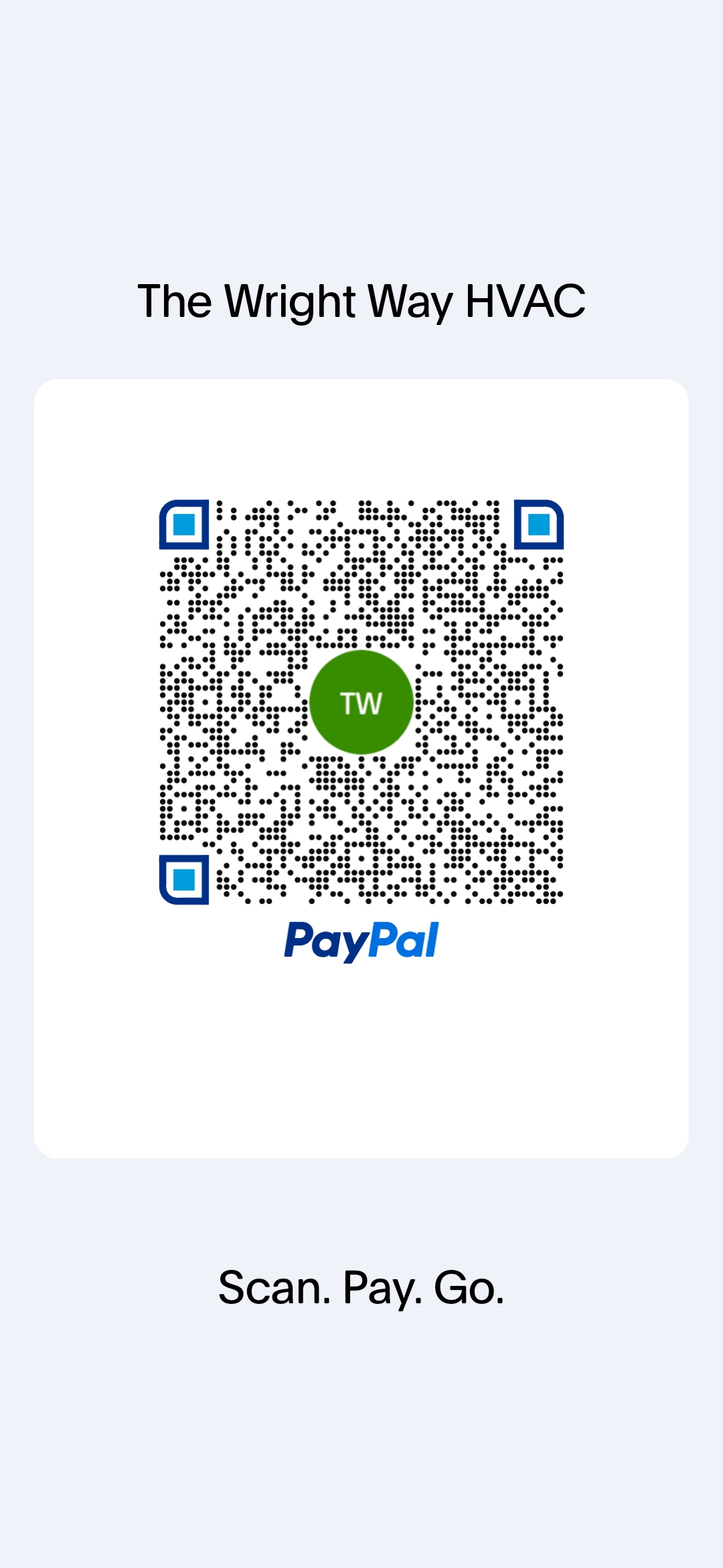 PayPal QR code for The Wright Way HVAC